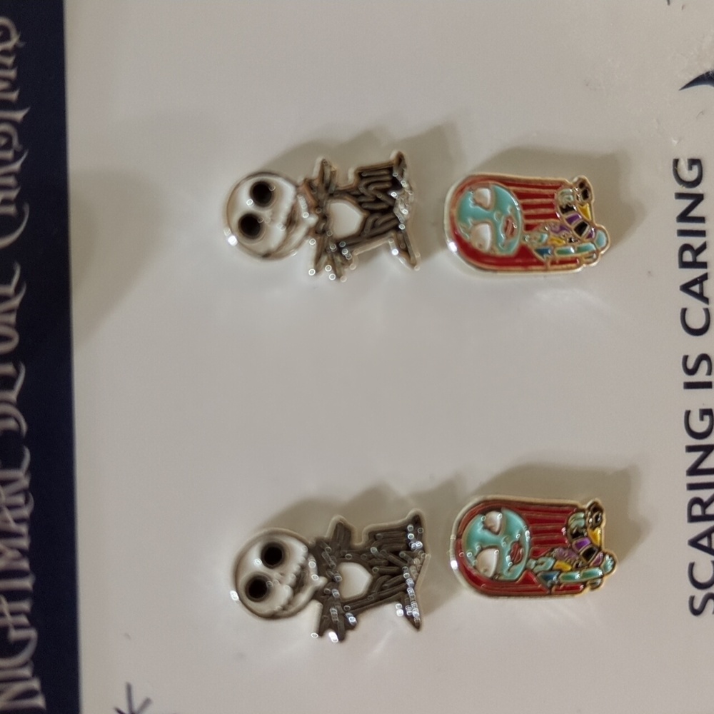 Jack Skellington And Sally Fine Silver Plated Earrings